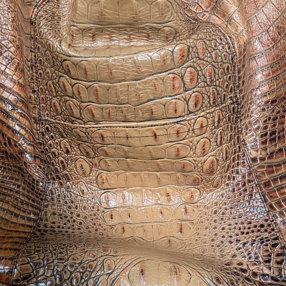 Brahmin Brown Crocodile like Embossed leather Bag - Picture 9 of 14